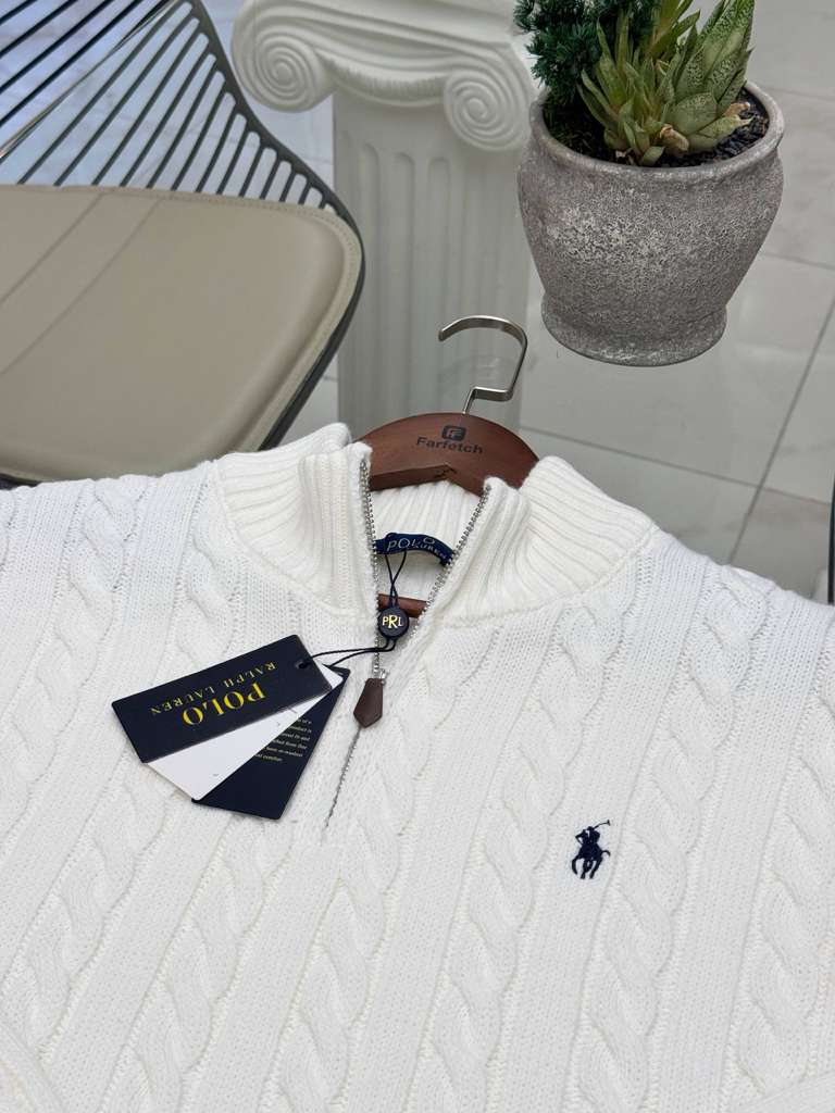 Polo Ralph Lauren Cable-Knit Cotton Quarter-Zip Sweater