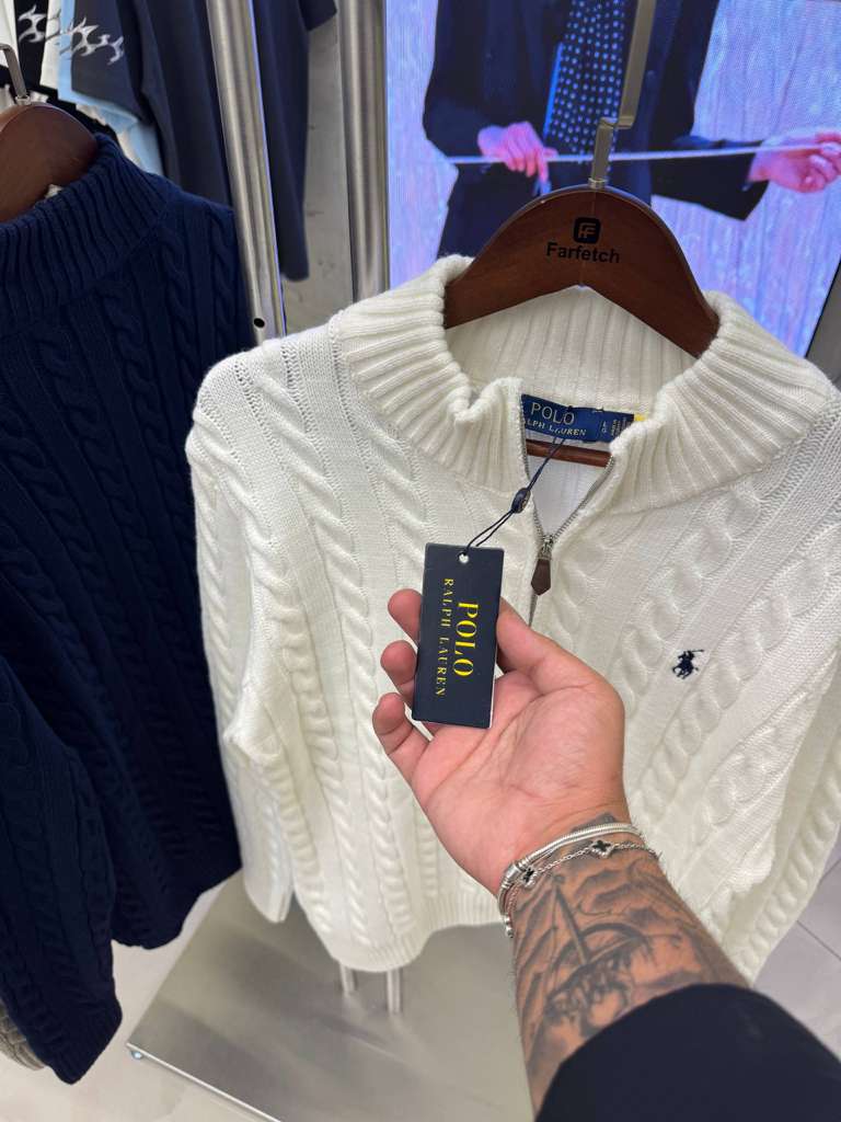 Polo Ralph Lauren Cable-Knit Cotton Quarter-Zip Sweater