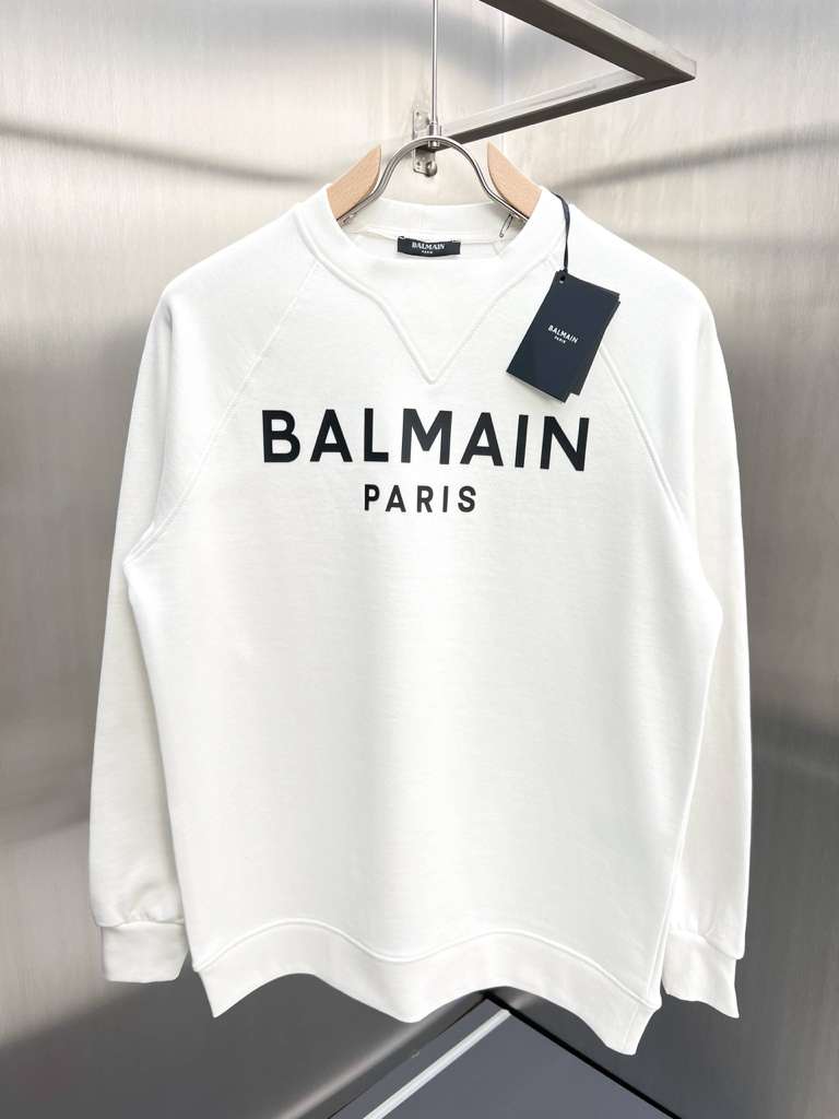 Balmain Logo crewneck ribbed finish