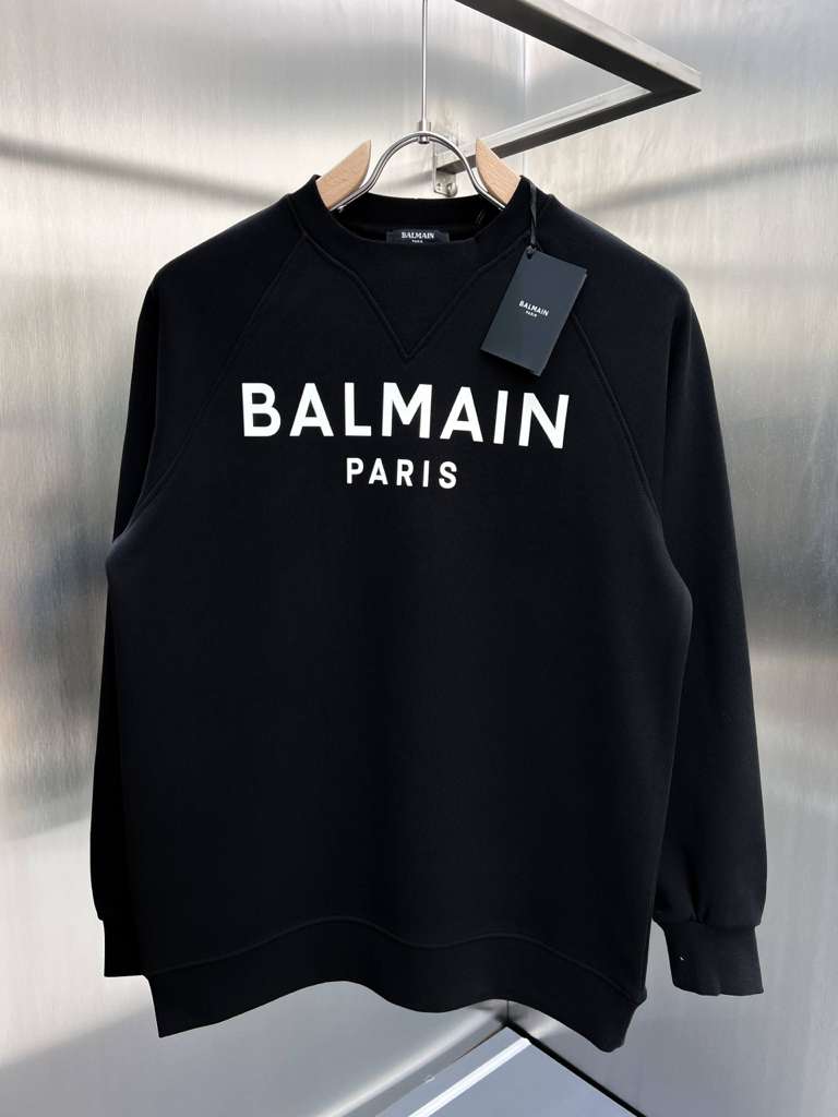 Balmain Logo crewneck ribbed finish