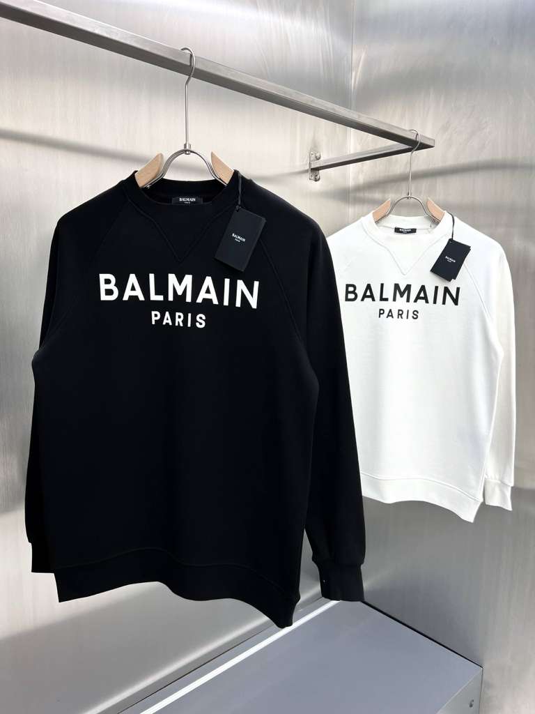 Balmain Logo crewneck ribbed finish
