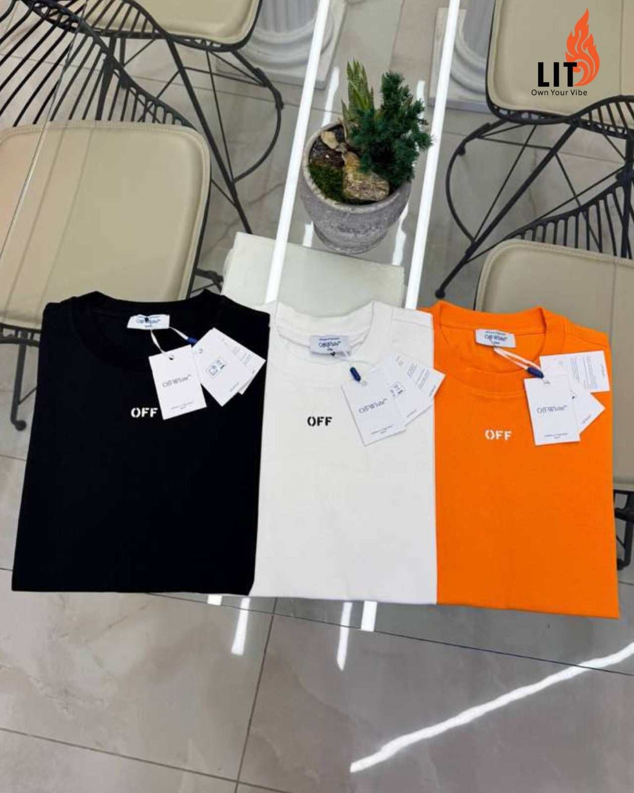 Off-White Bronzing arrow printing Unisex