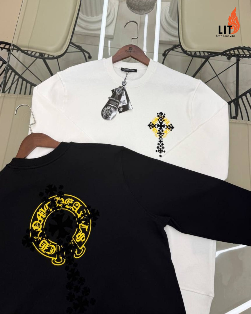 Chrome Hearts long-sleeve tops with cross