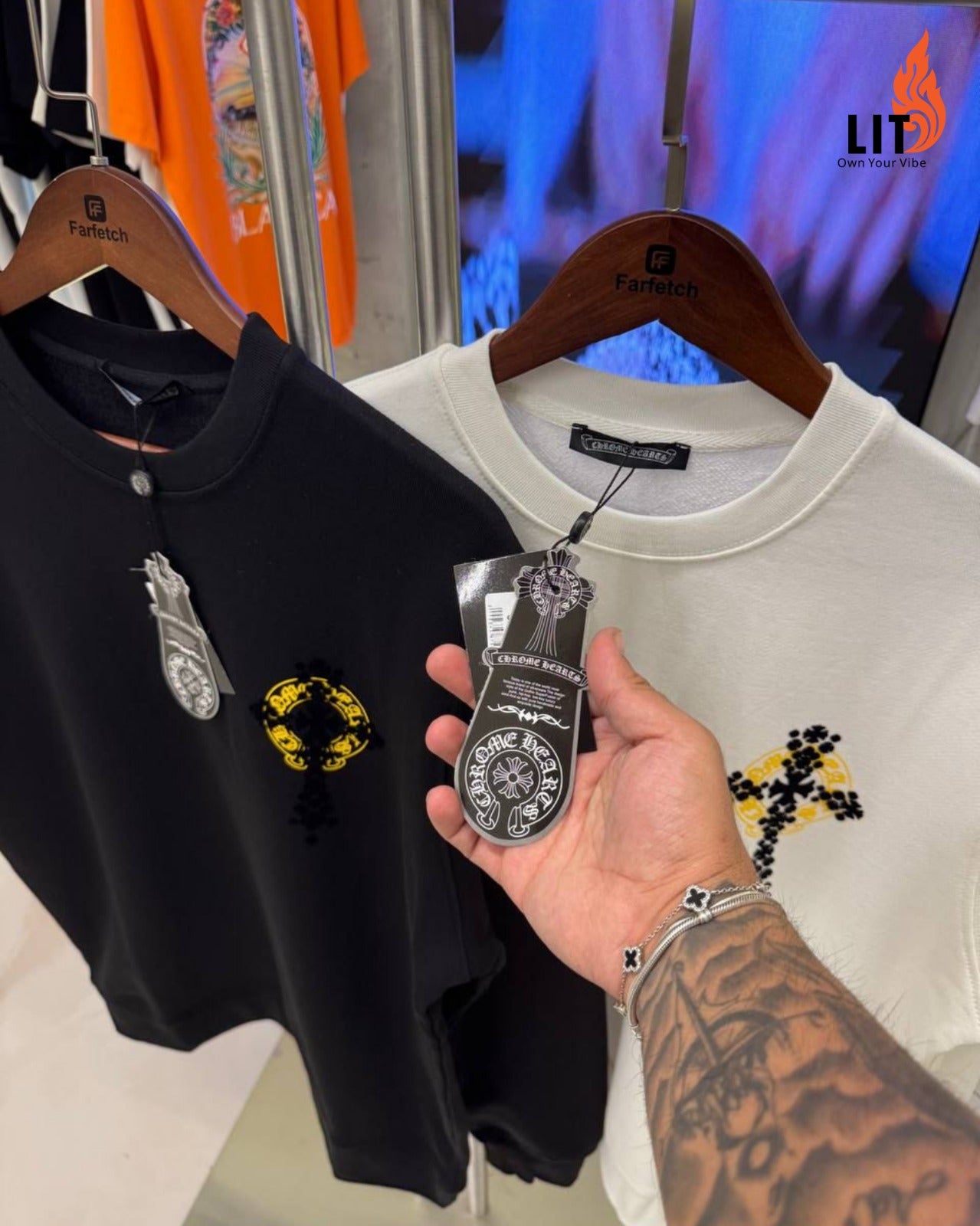 Chrome Hearts long-sleeve tops with cross