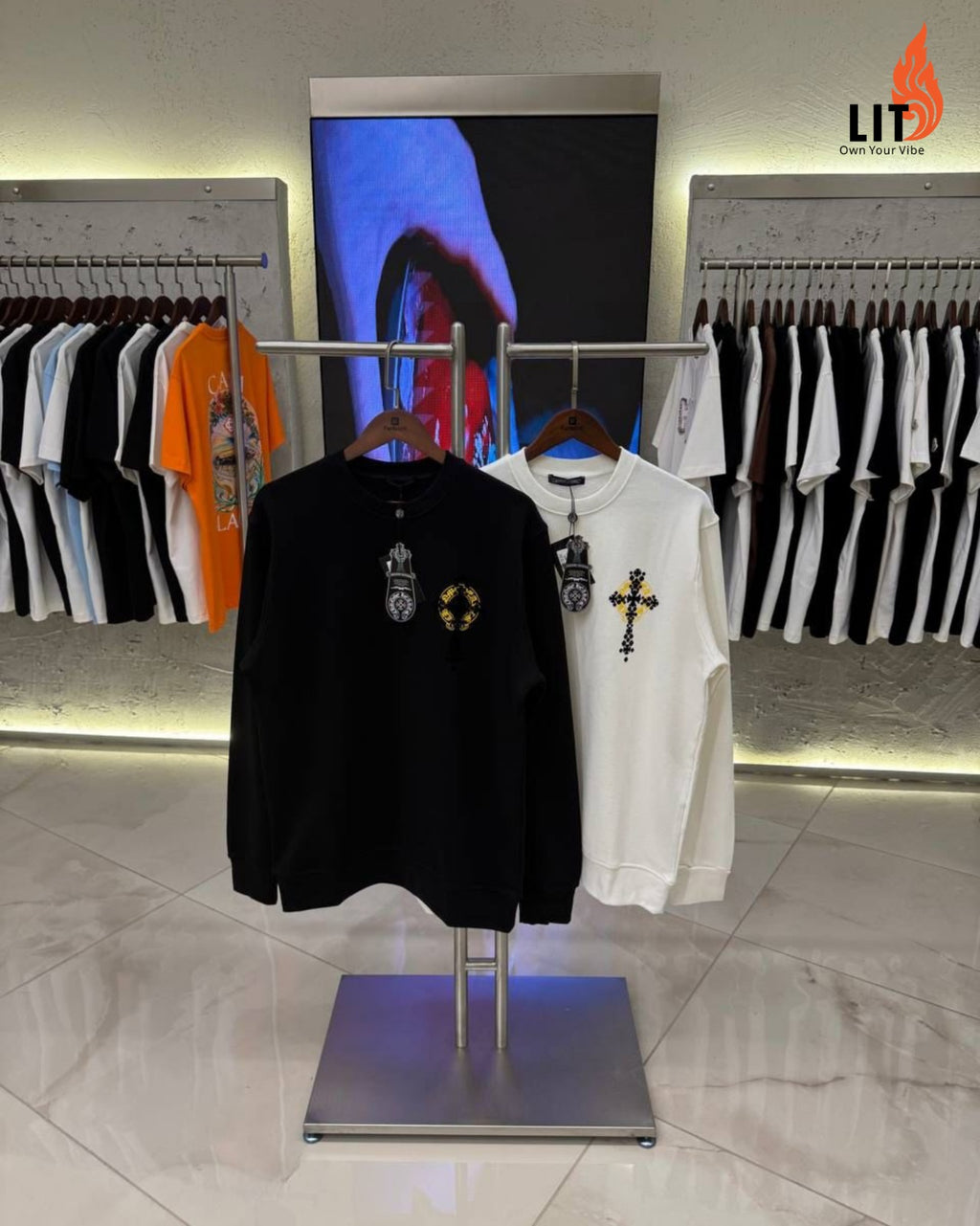 Chrome Hearts long-sleeve tops with cross