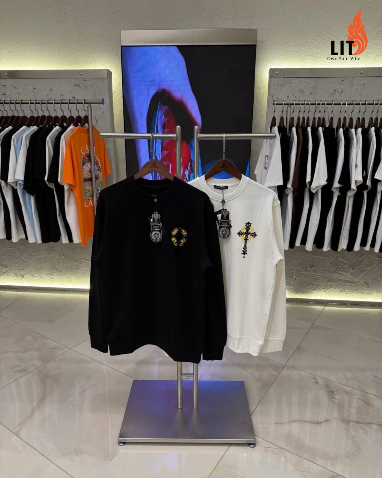 Chrome Hearts long-sleeve tops with cross