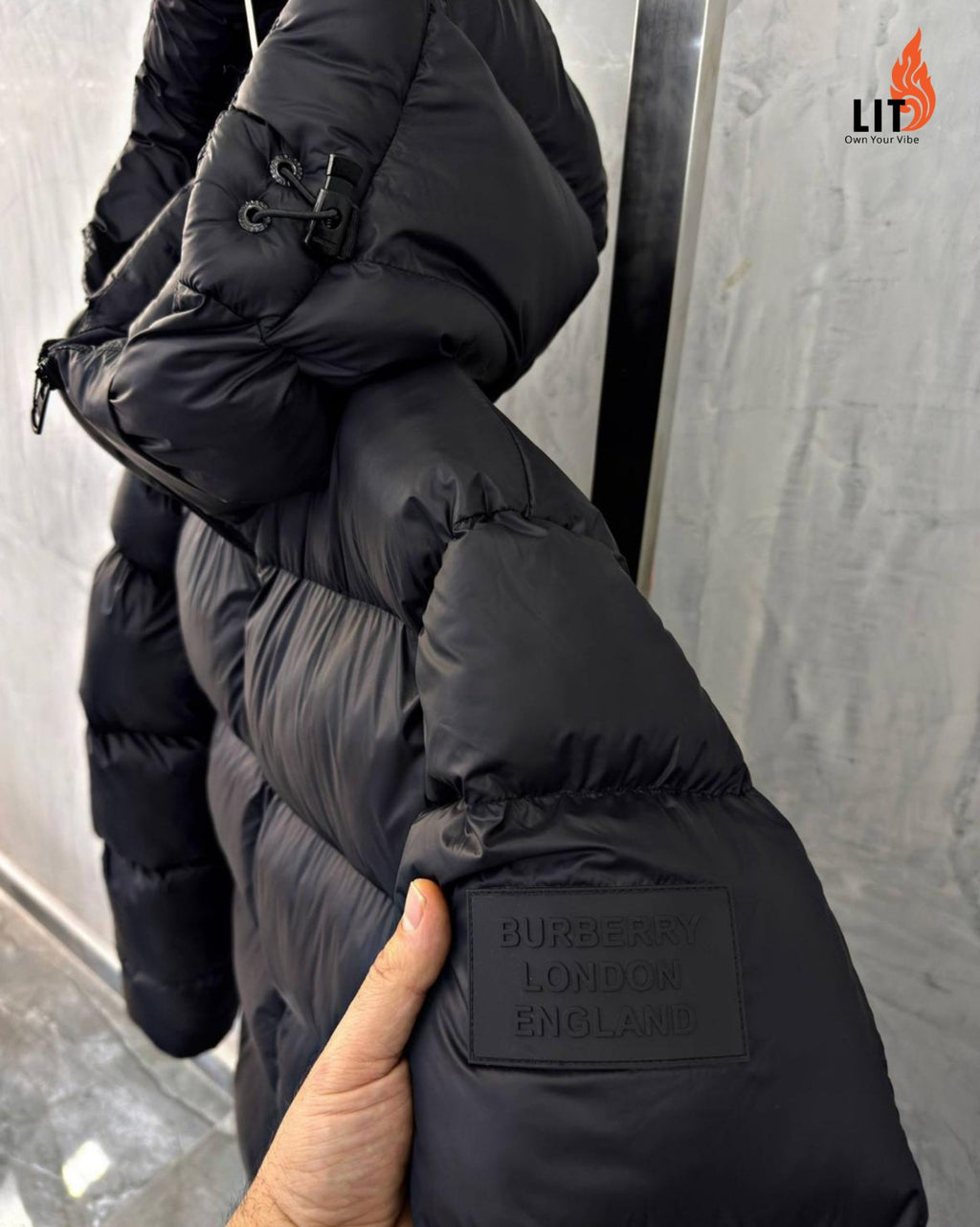 Black Burberry puffer Jacket