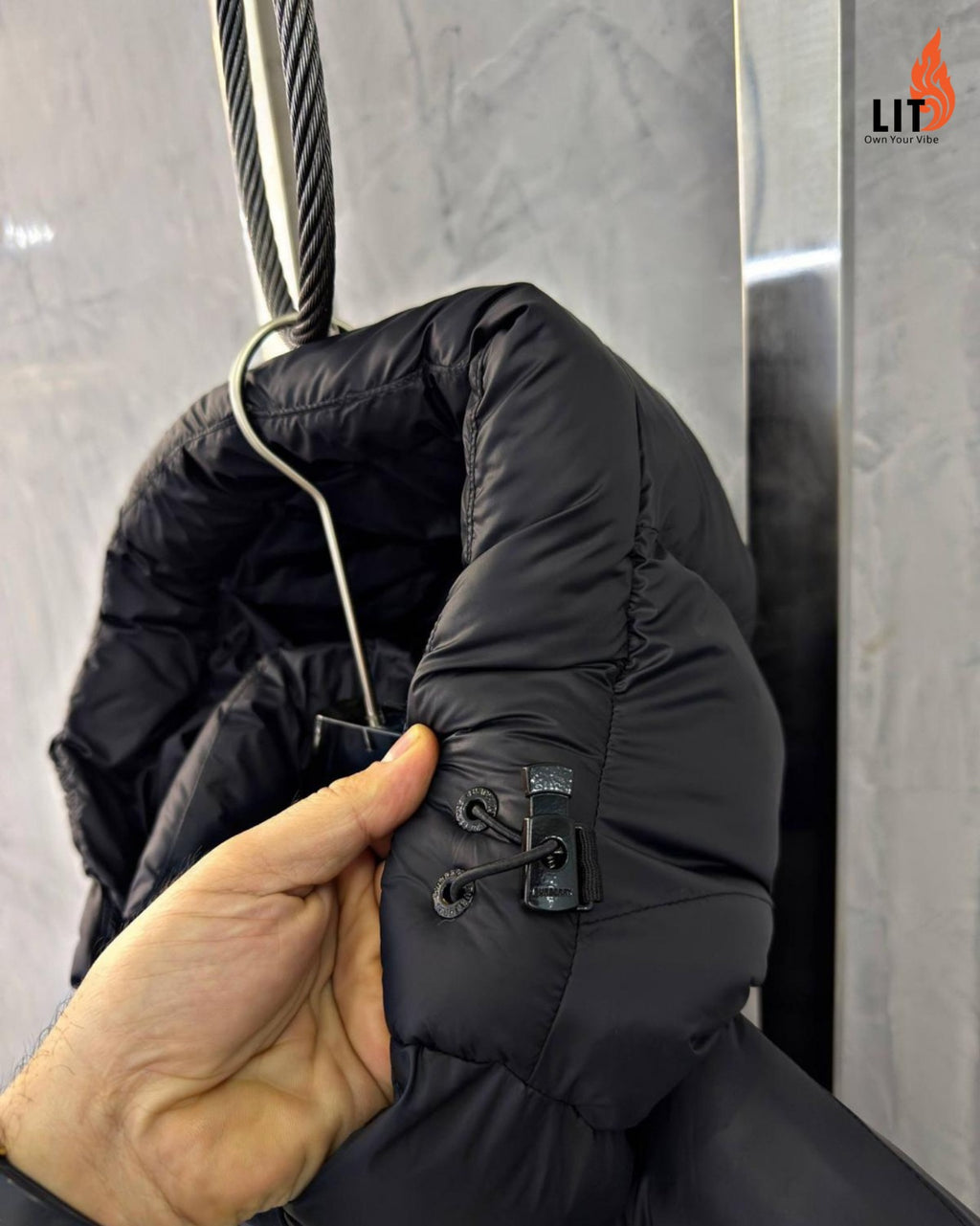 Black Burberry puffer Jacket