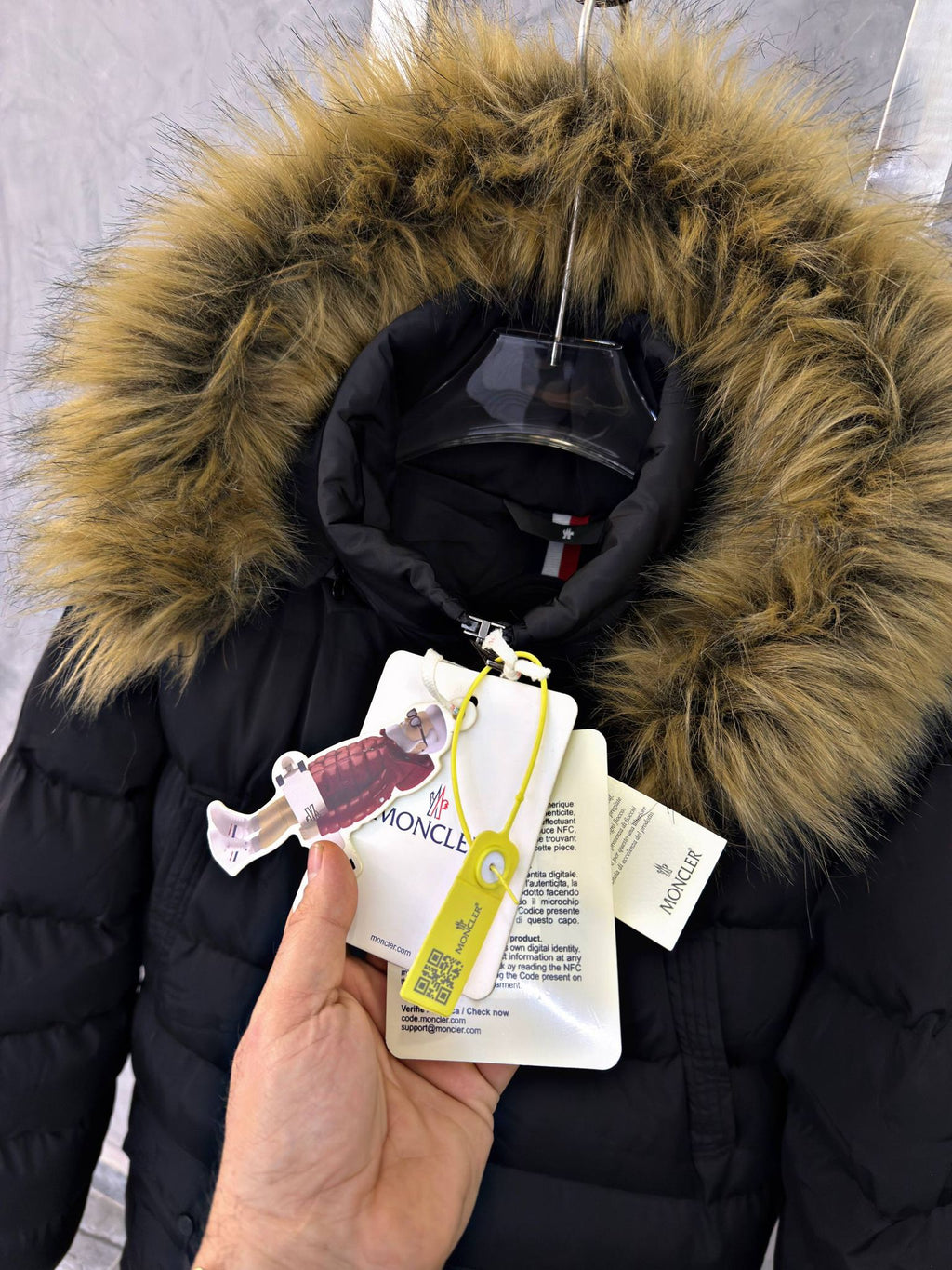 Moncler Mayaf Faux Fur Trim Hooded Down Puffer Jacket